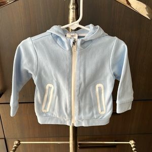 Jacadi - Size 12M - Zip Up Hoodie - Light Blue.